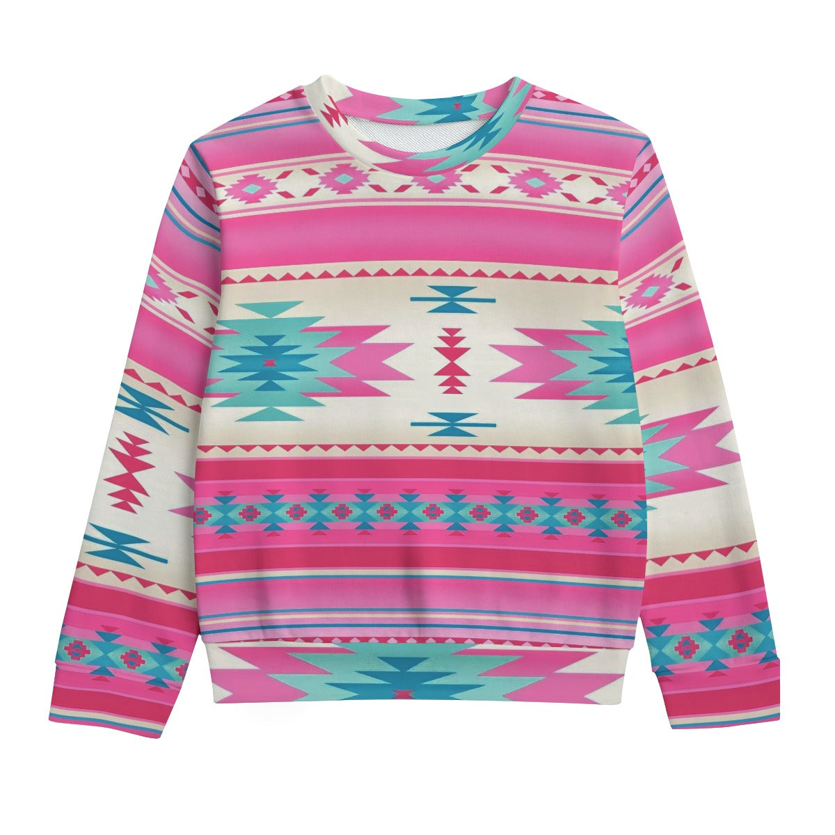 Pink Aztec Kid's Round Neck Sweatshirt
