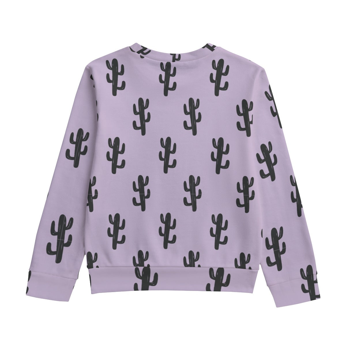 Purple Cactus Kid's Round Neck Sweatshirt