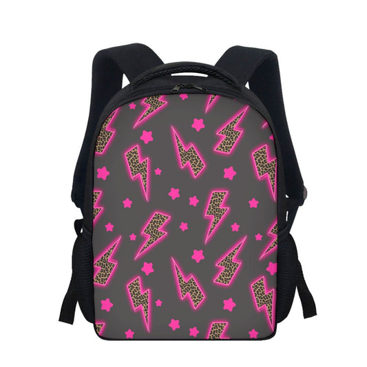 Hot Pink Leopard Lightening Bolt Backpack