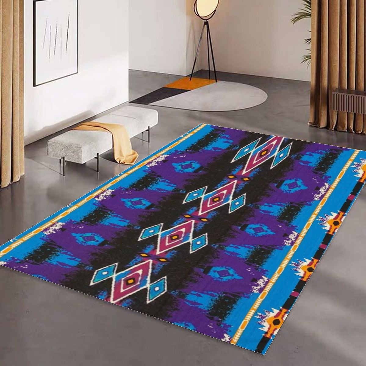 90's Aztec Foldable Rectangular Floor Mat
