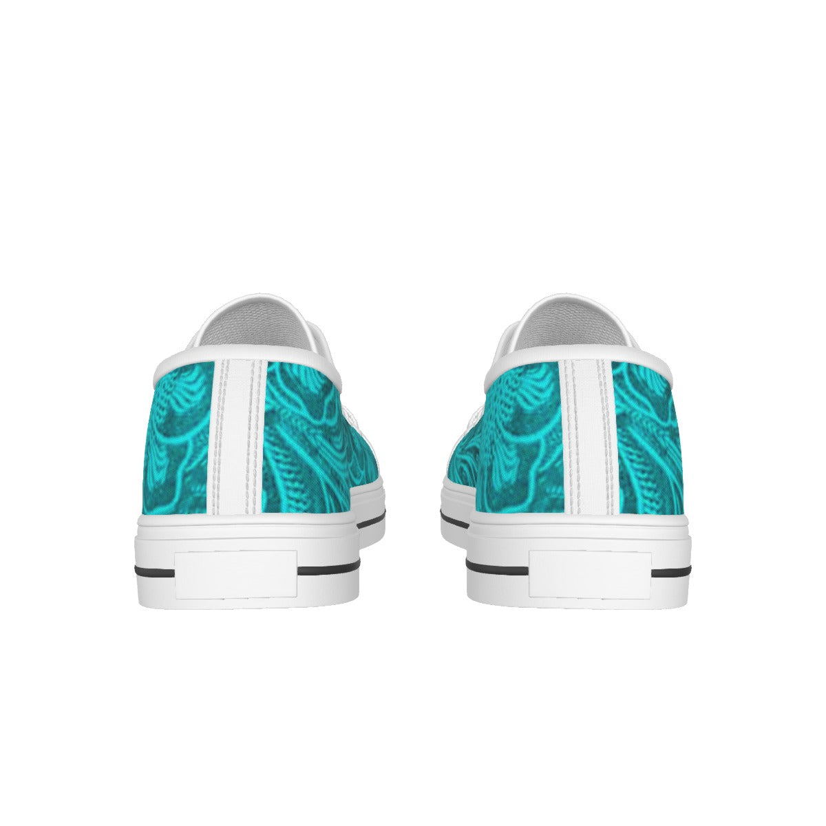Turquoise Tooled White Sole Canvas Shoes
