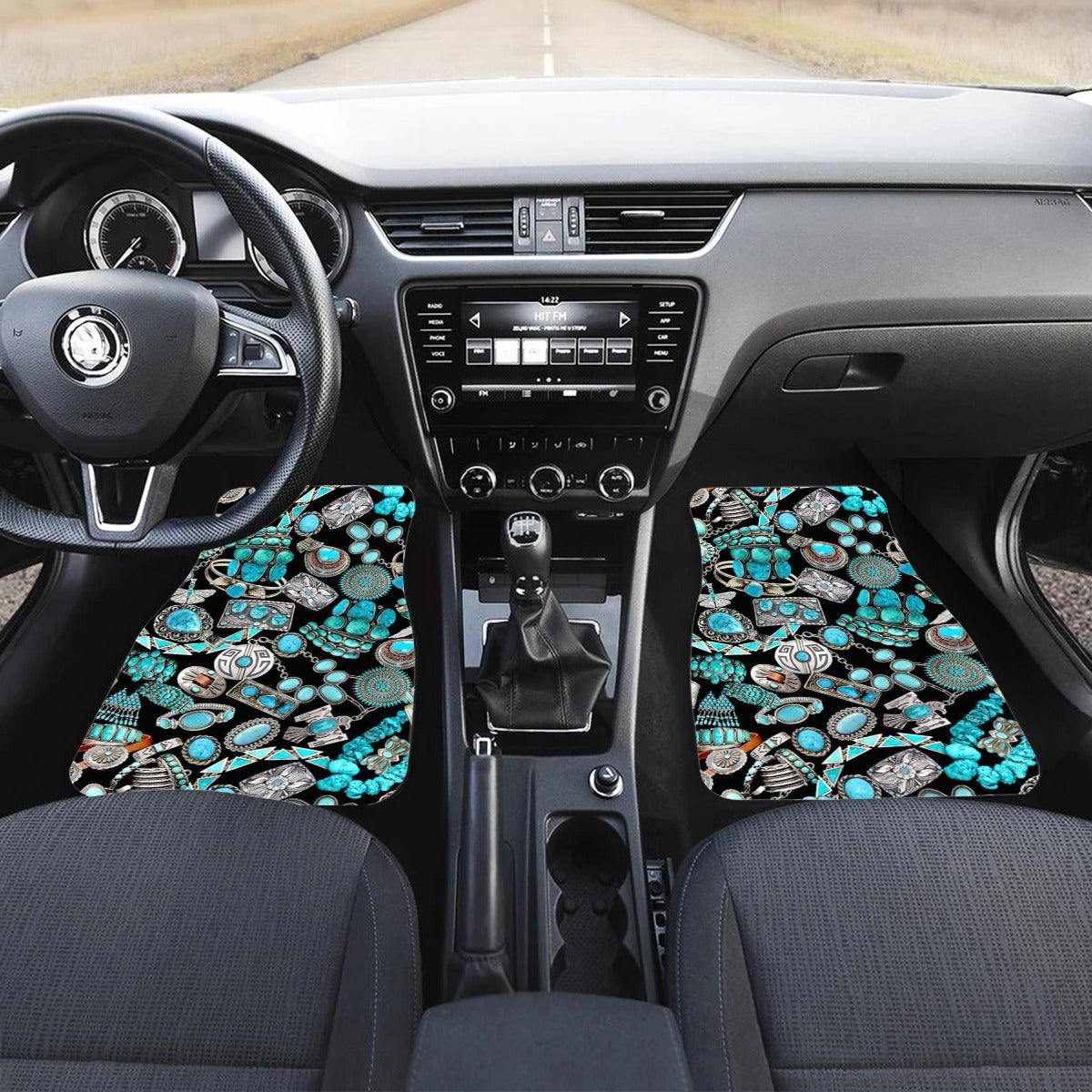 Turquoise Lovers Front row car mats (2pcs)