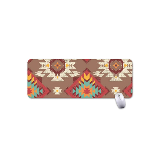 Brown Red & Turquoise Aztec Mouse Pad Plus Size