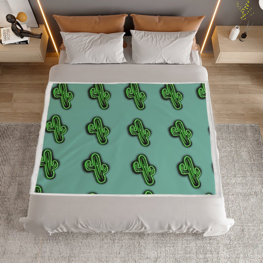 PRE ORDER Turquoise & Green cactus Blanket