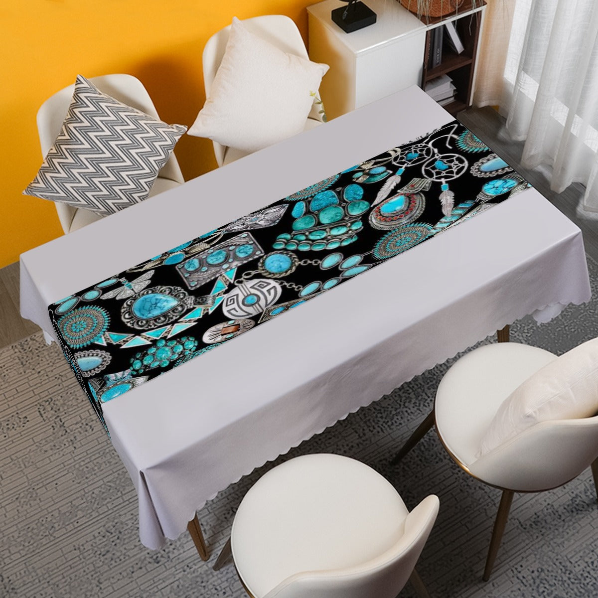 Turquoise Lovers Table Runner | Rectangle
