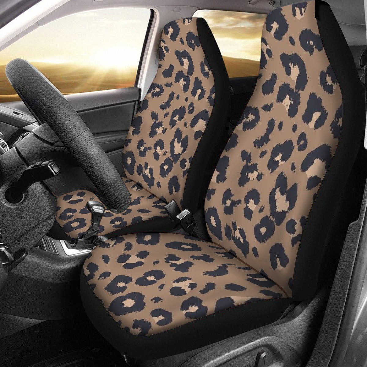 Vintage Leopard Universal Car Seat Cover With Thickened Back