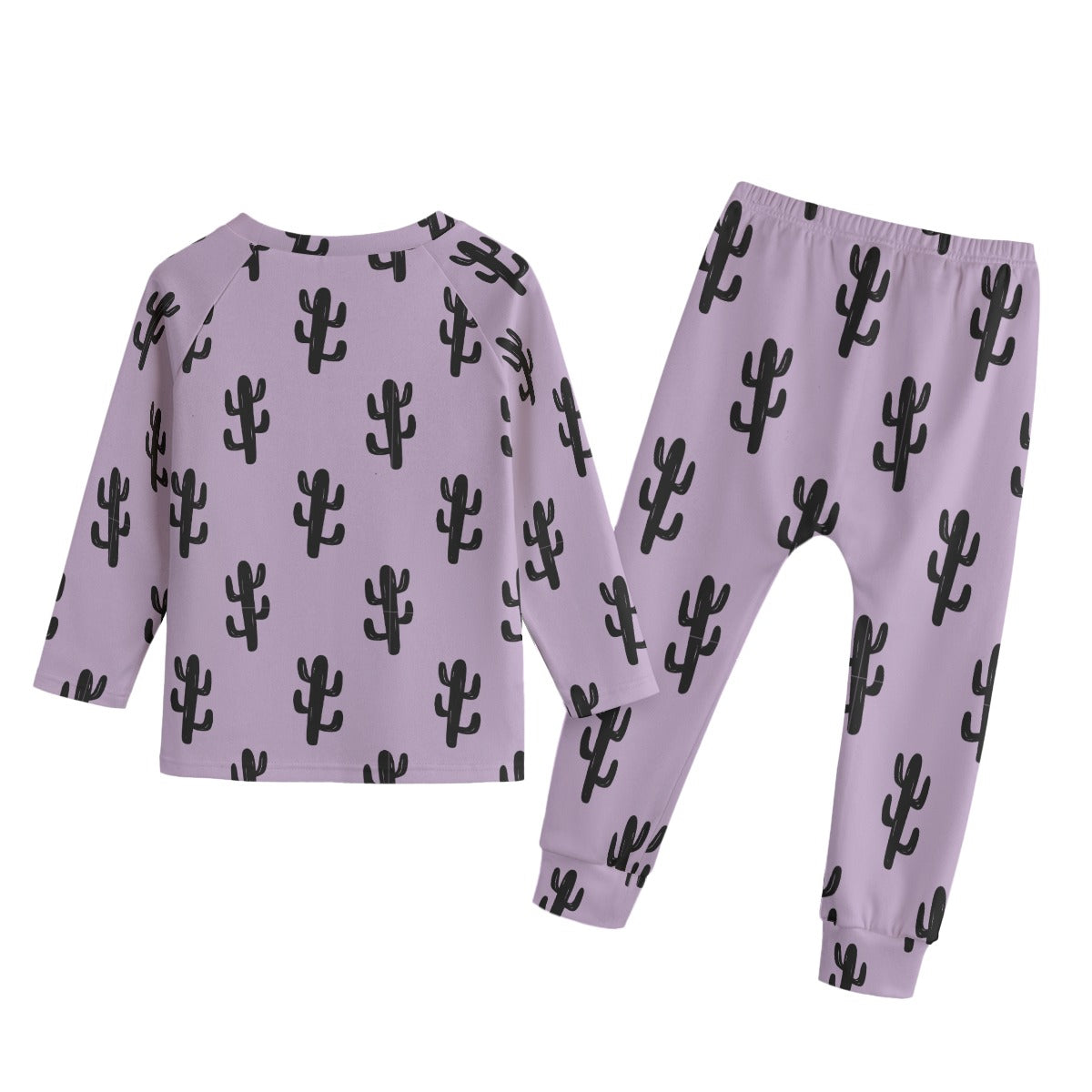 Purple Cactus Kid's Knitted Fleece Set