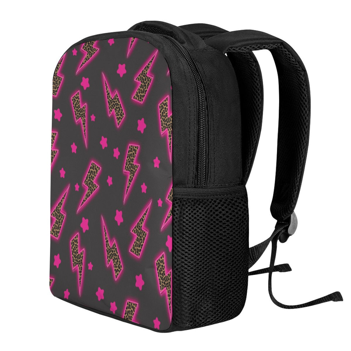 Hot Pink Leopard Lightening Bolt Backpack