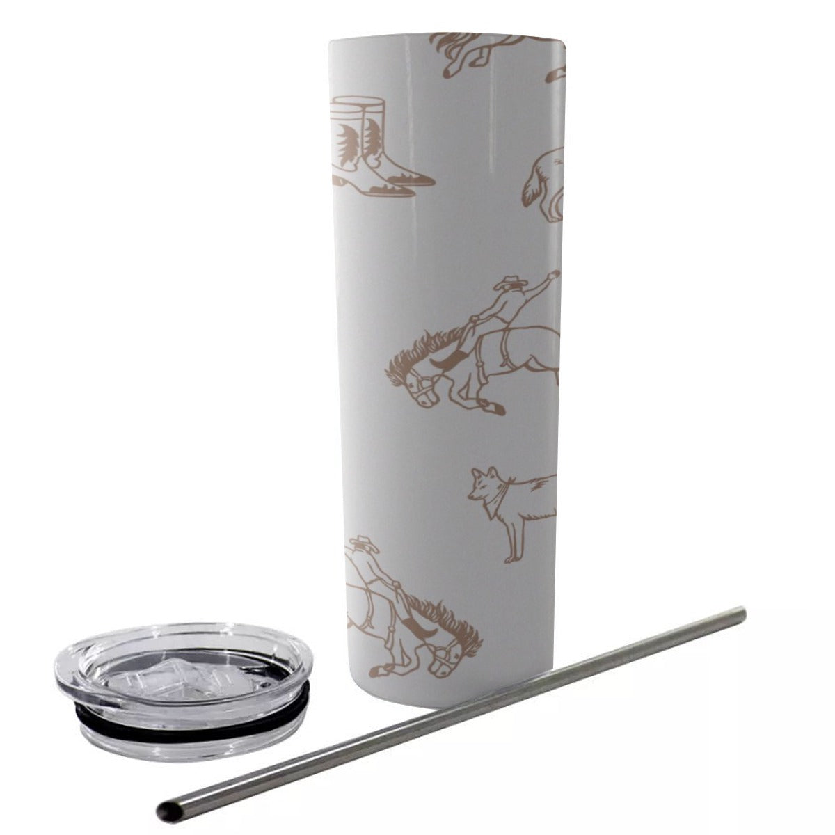 Western Days Glitter Tumbler With Stainless Steel Straw 20oz