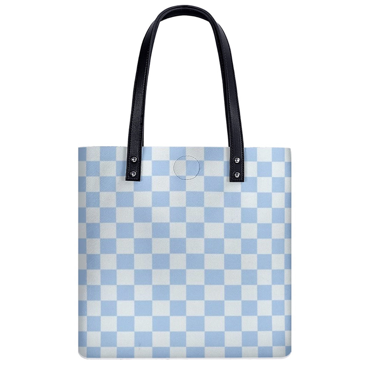 Blue Checkered PU Shoulder Bag
