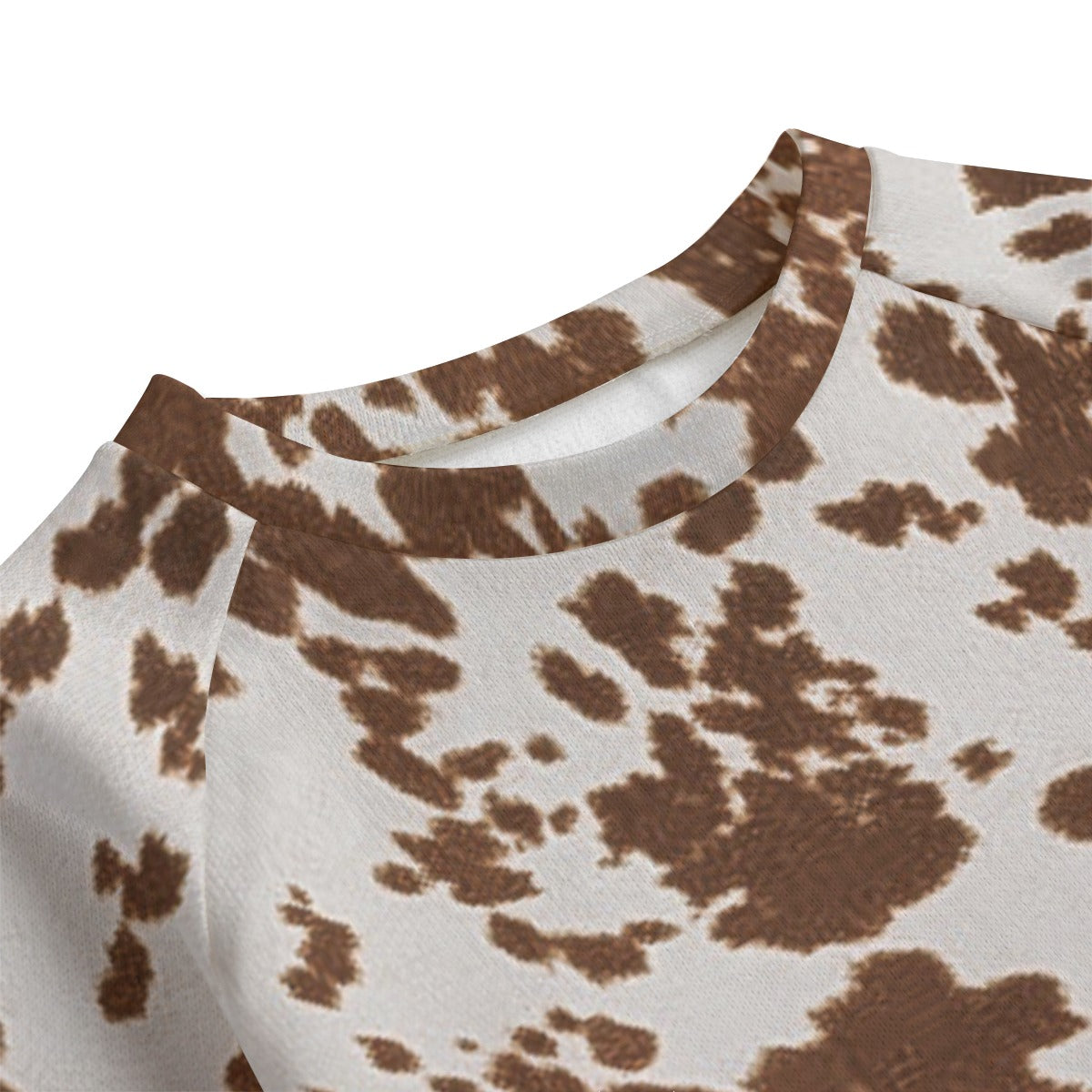 Brown Cowhide Knitted Fleece Set