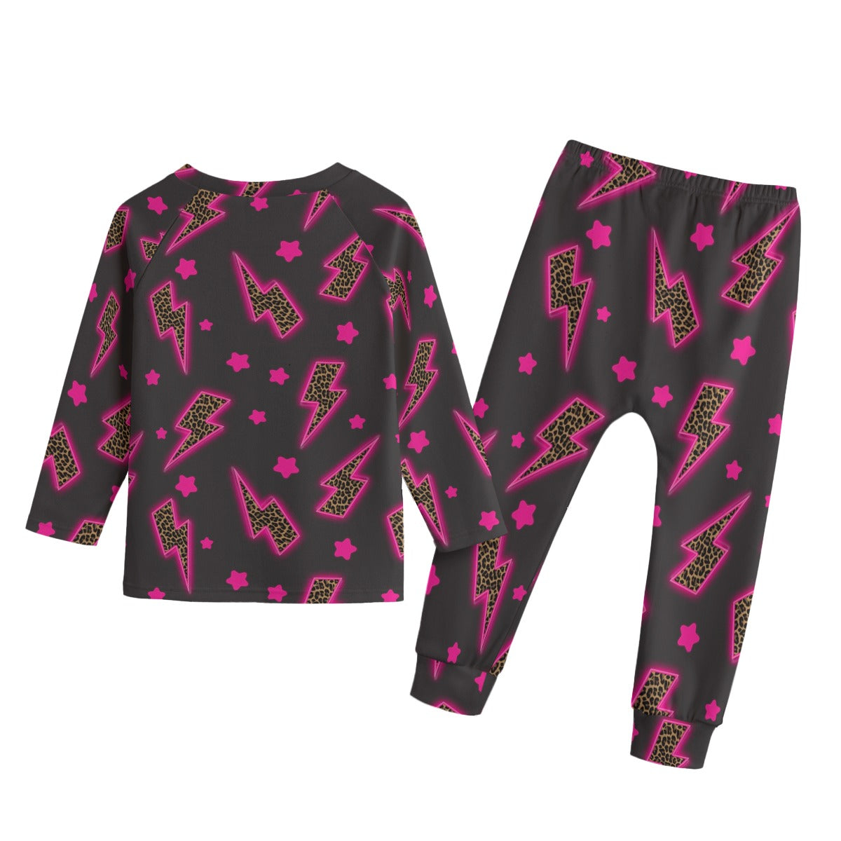 Pink Lightening Kid's Knitted Fleece Set