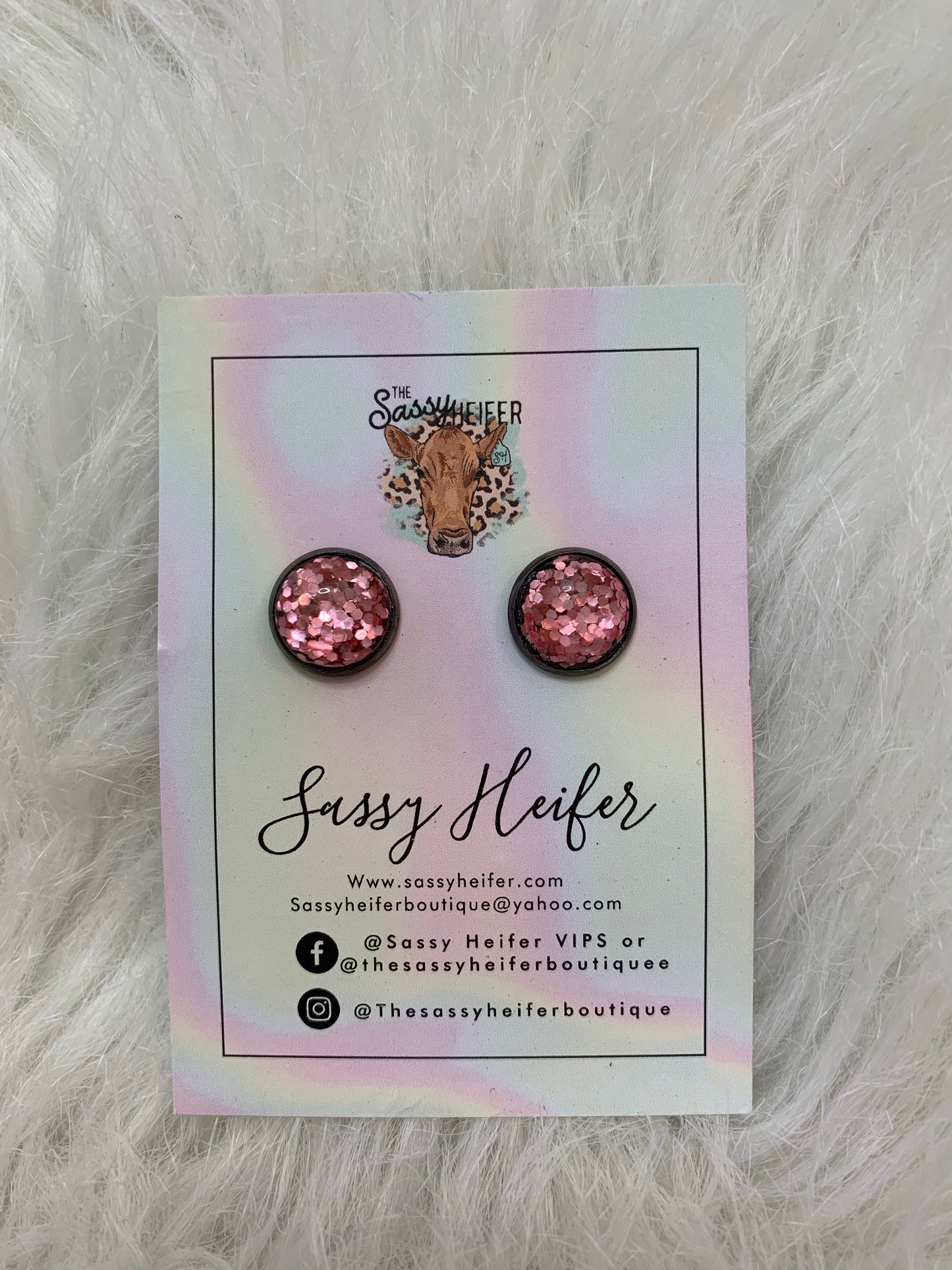 Pink Confetti Stud Earrings