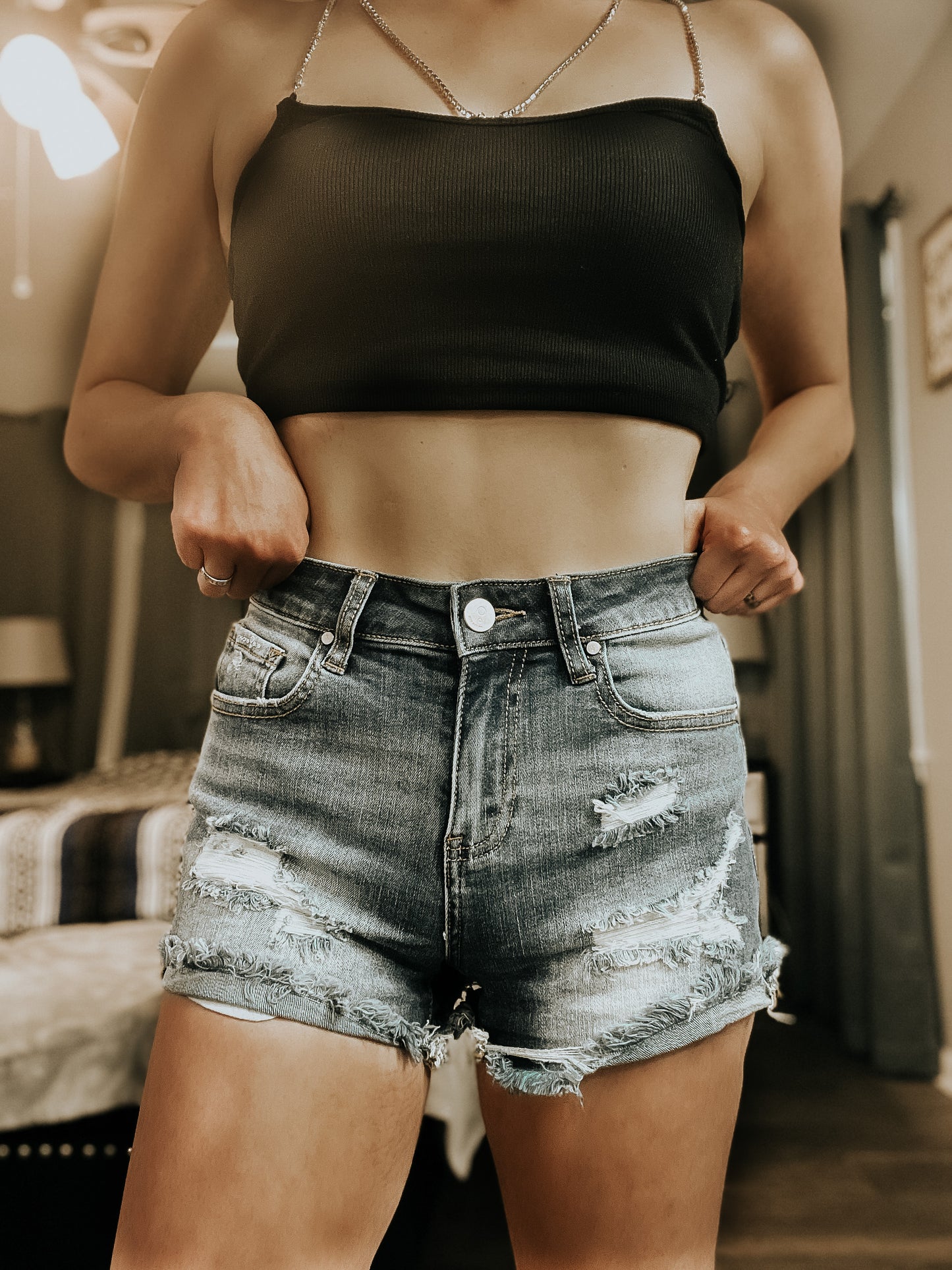 Hot Girl Summer Distressed Cuff Shorts