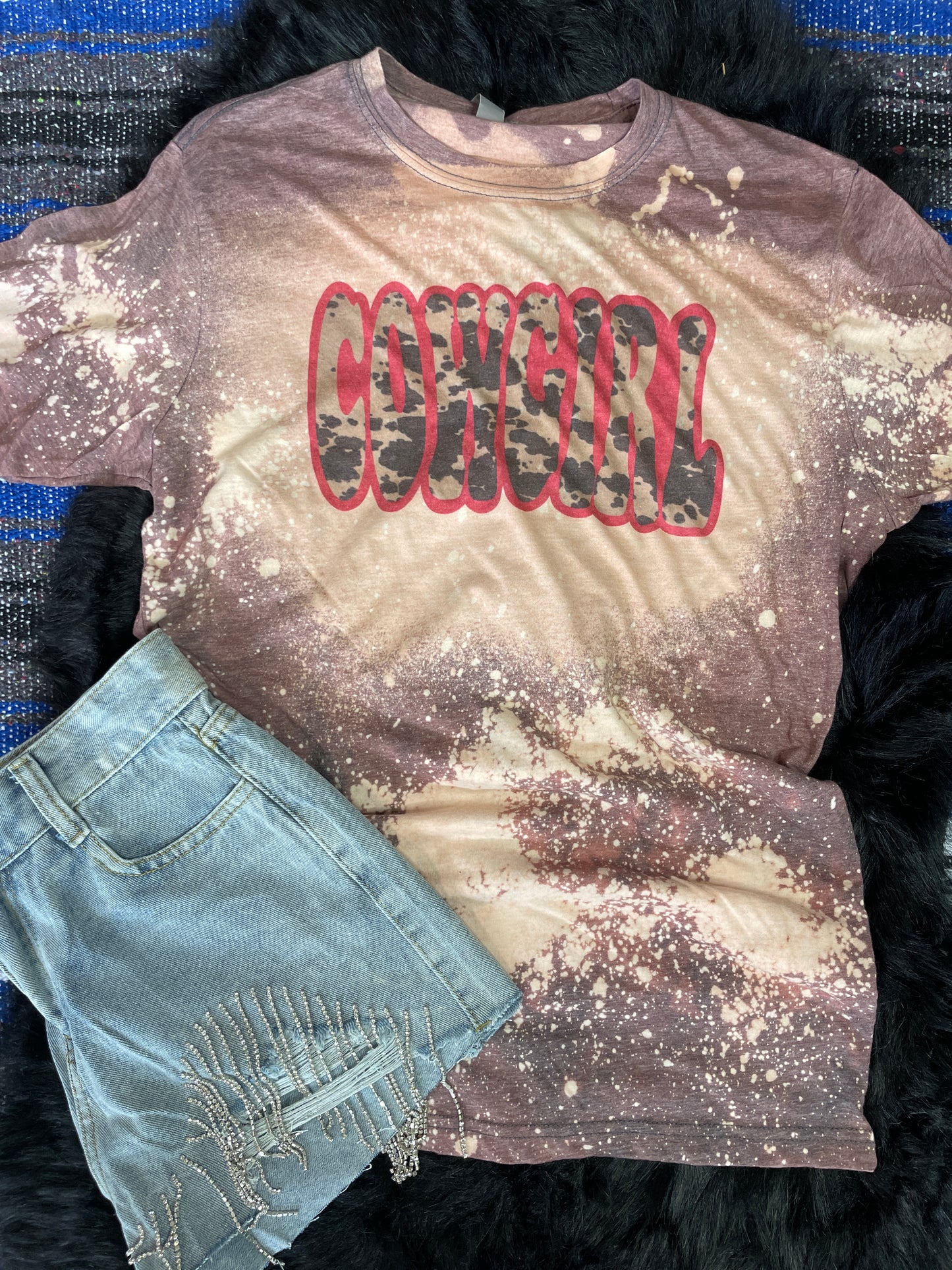 Bleached cowhide Cowgirl Graphic Tee